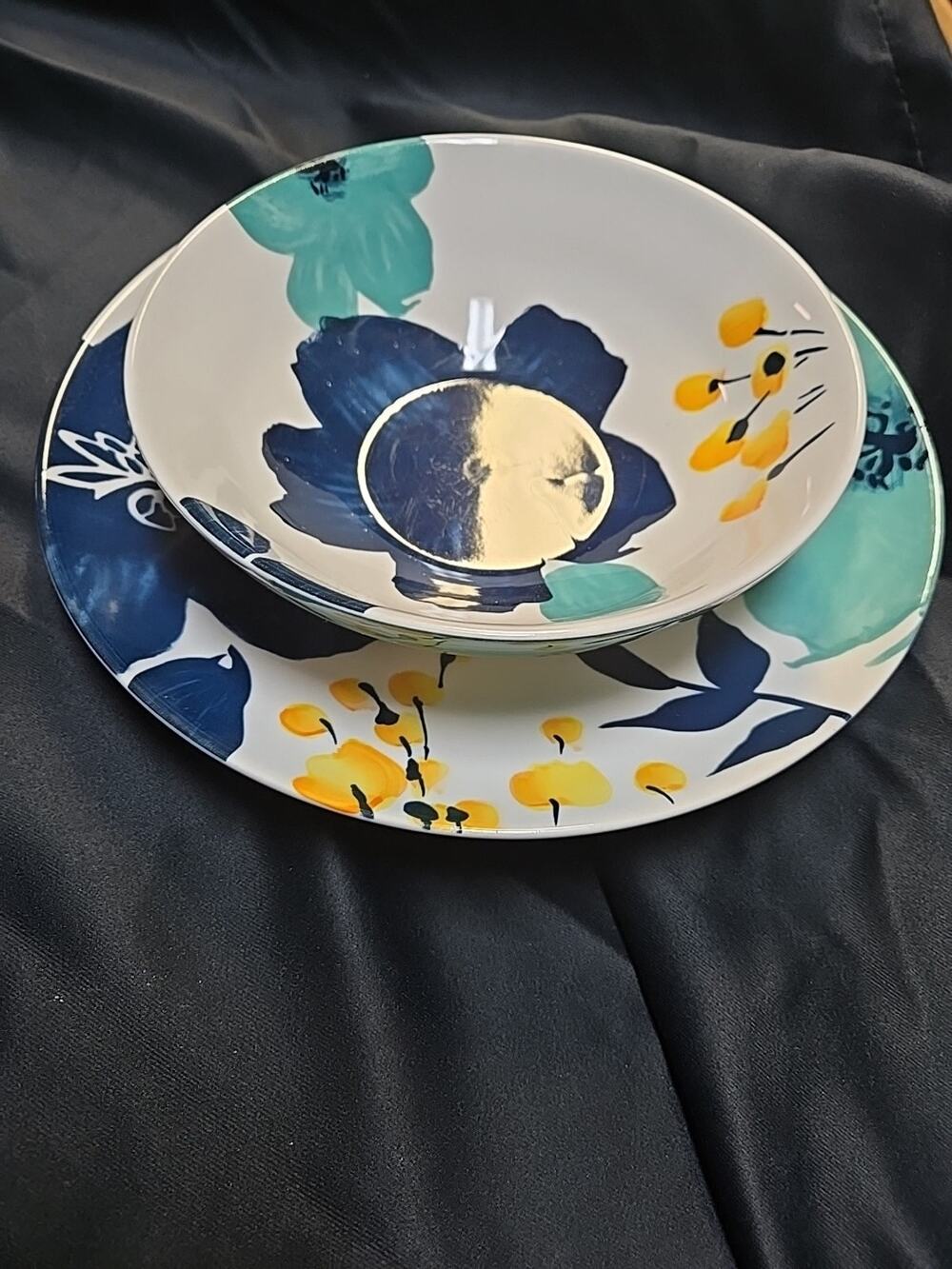 Baum Brothers Bella Floral Macy’s Dinner Plate And Salad Bowl